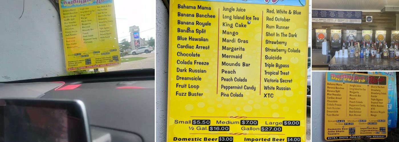 Daiquiris Now Menu