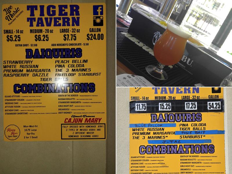 Tiger Tavern Daiquiris Menu