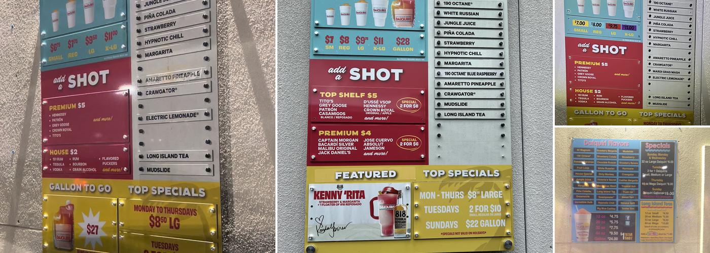New Orleans Original Daiquiris Menu