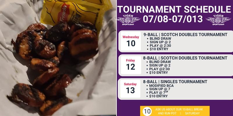 Tiger Sports Bar Menu