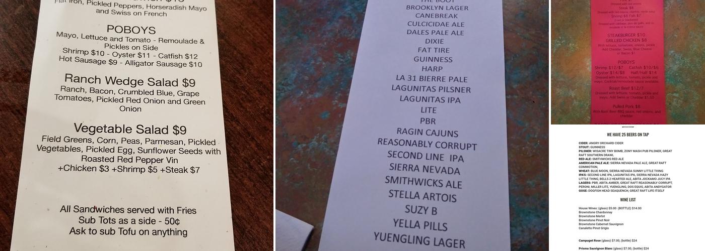 Markey's Bar Menu