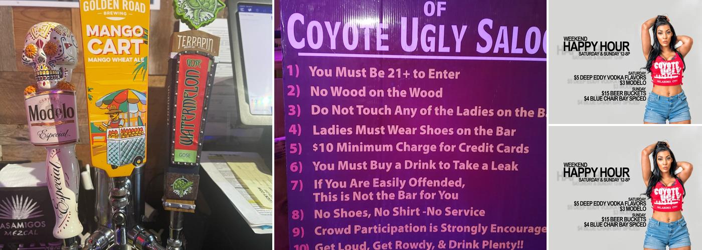 Coyote Ugly Saloon Menu
