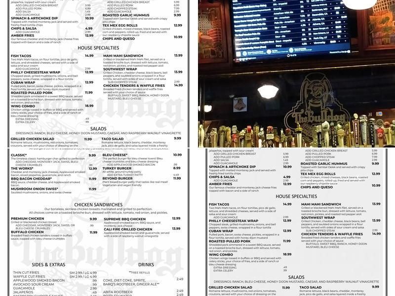 The Bulldog, Uptown Menu