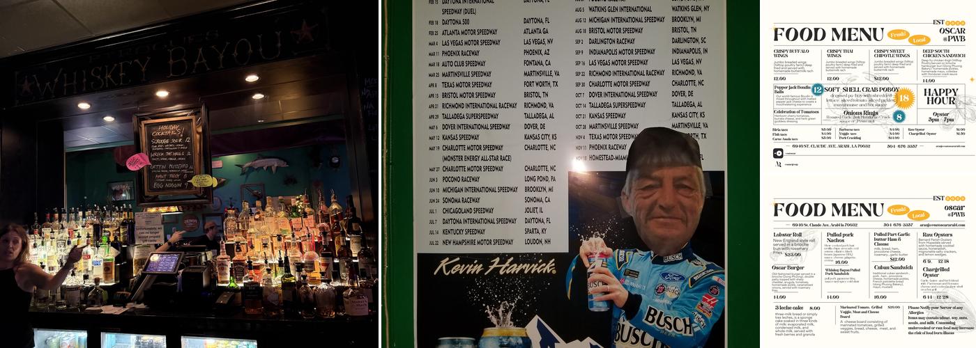 Pirogue's Whiskey Bayou Menu