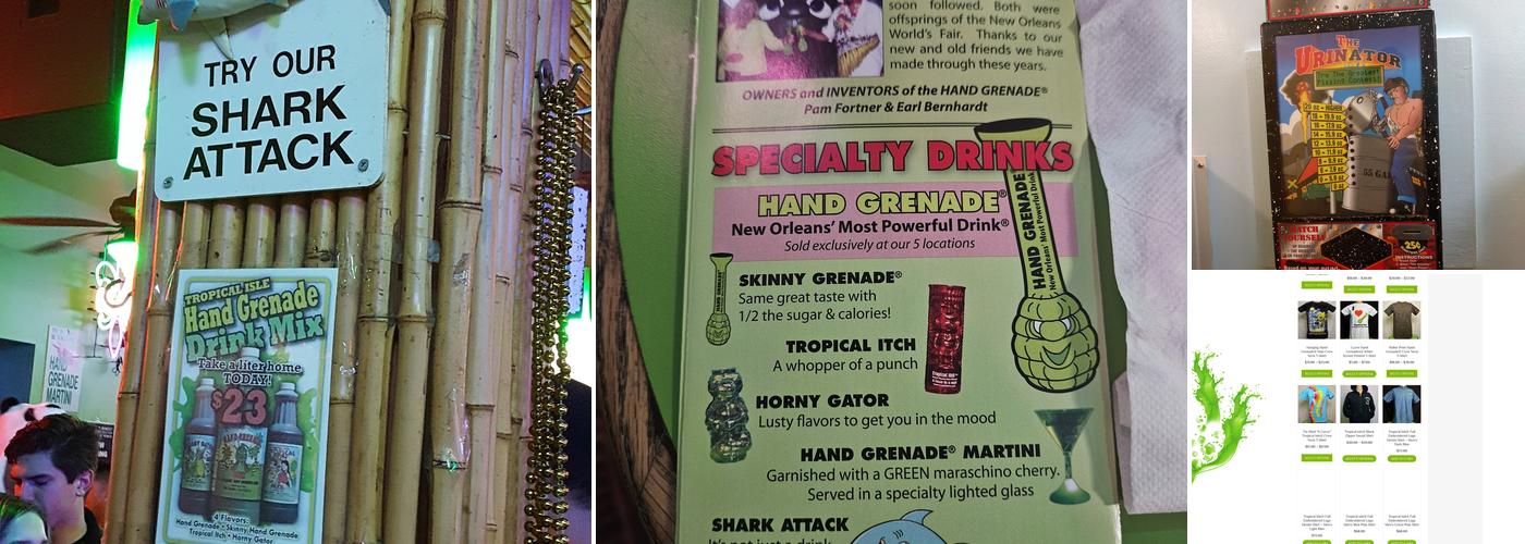 Tropical Isle's Bayou Club Menu