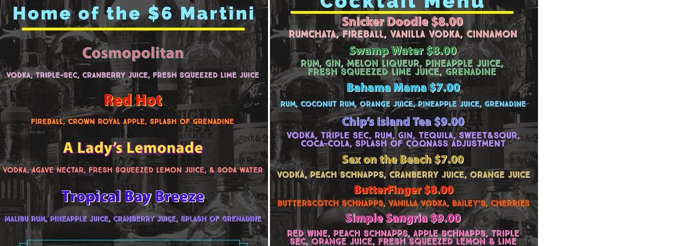 Chip's Daiquiris Original Menu