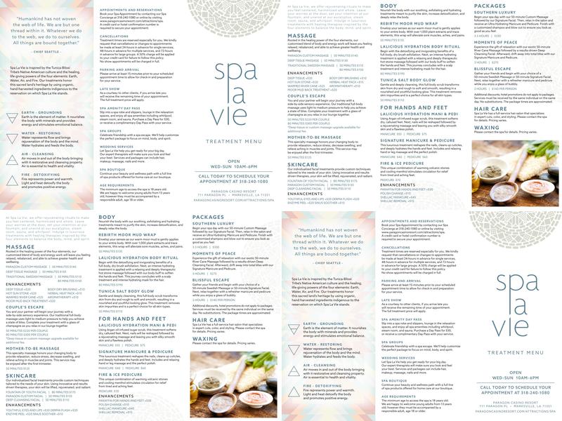 Atrium Bar Menu