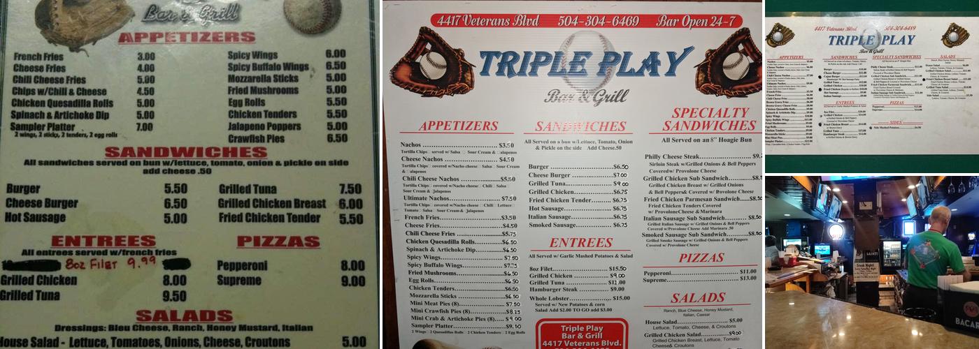 Triple Play Menu