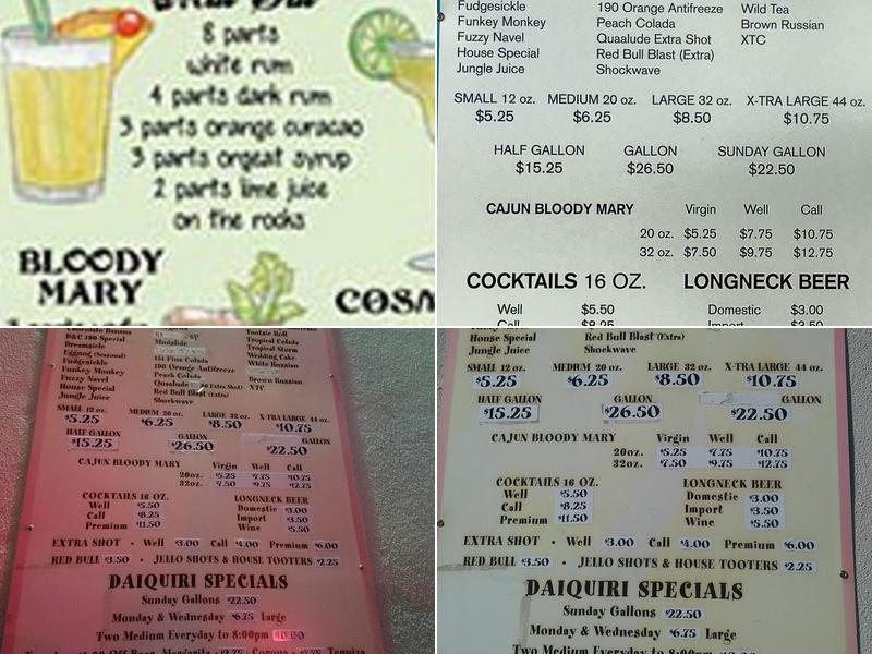 Daiquiris & Creams - Covington Menu