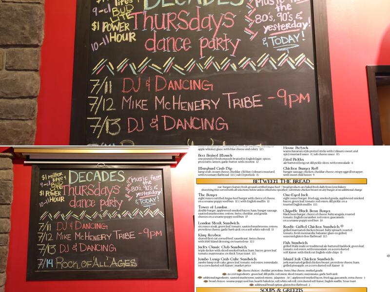 Union Jack's Annapolis Menu