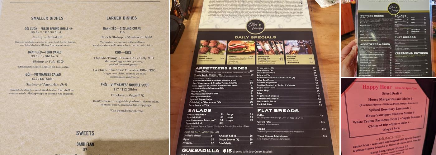 Olive Lounge & Grill Menu