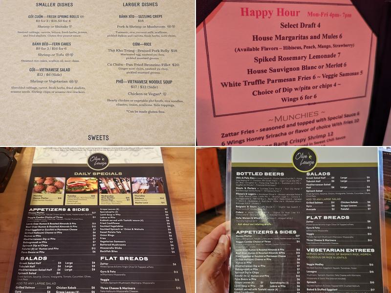 Olive Lounge & Grill Menu