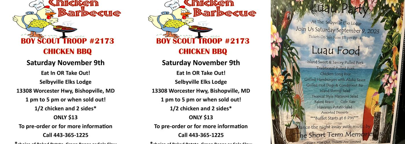 Selbyville B. P. O. Elks Lodge 2173 Menu