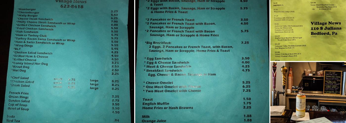 Village News LLC Menu