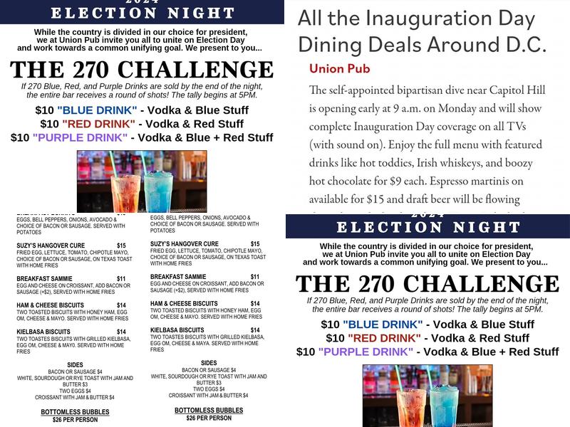Union Pub Menu