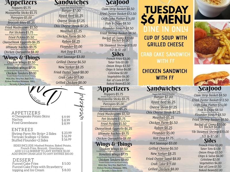 Walts Tavern Menu