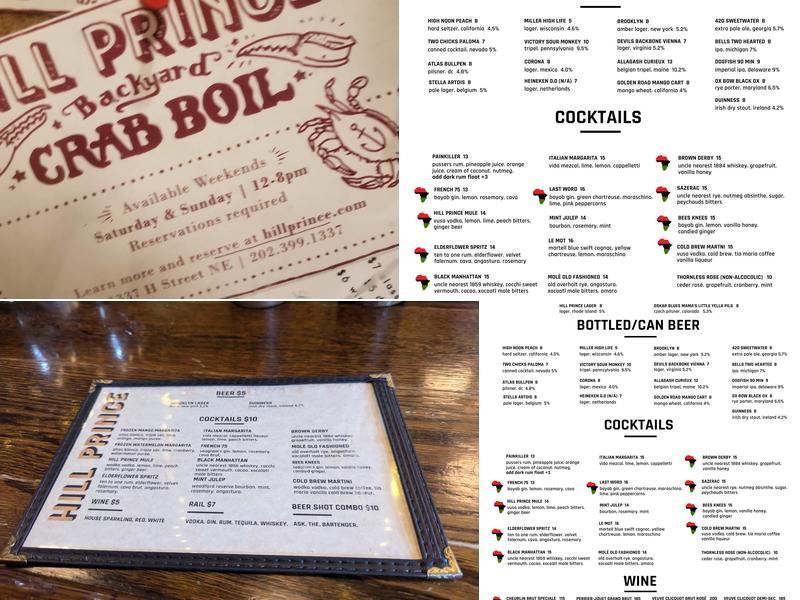 Hill Prince Menu
