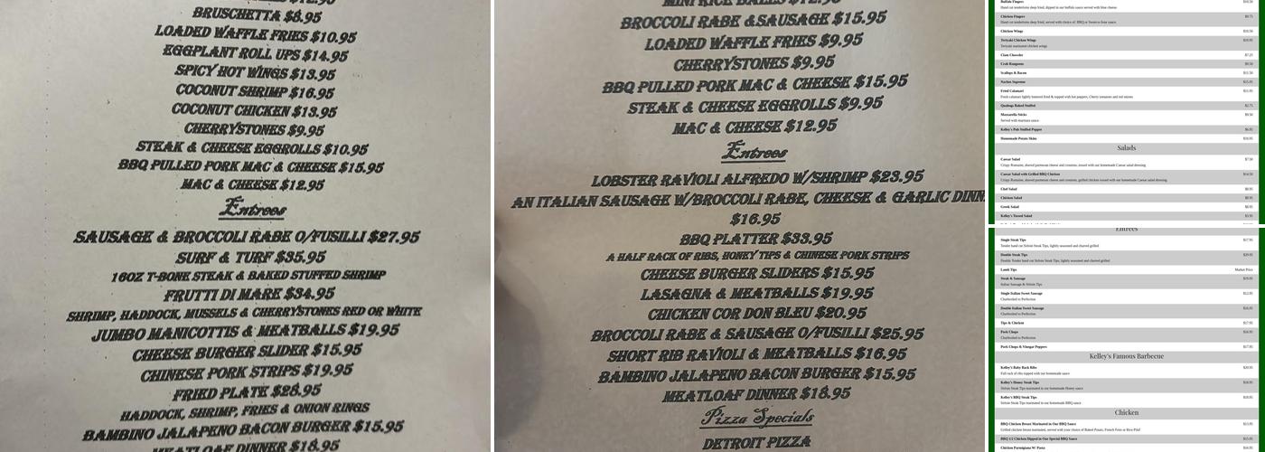 Kelley Square Pub Menu
