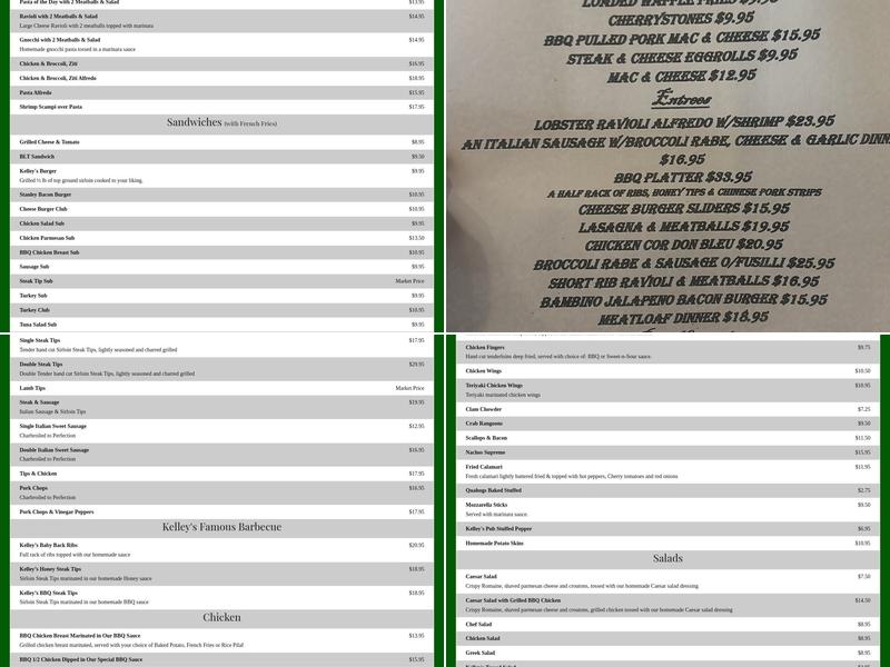 Kelley Square Pub Menu