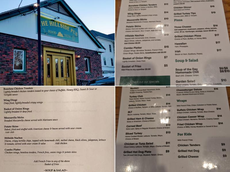 Hillside Pub Menu