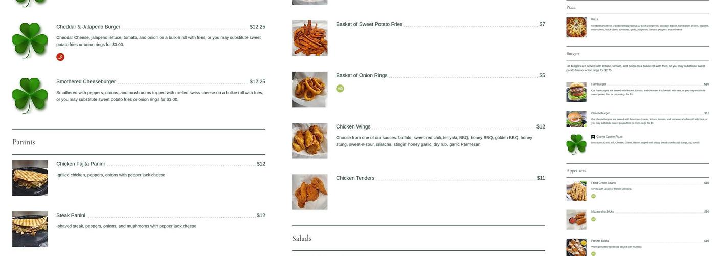 Cornell's Irish Pub Menu