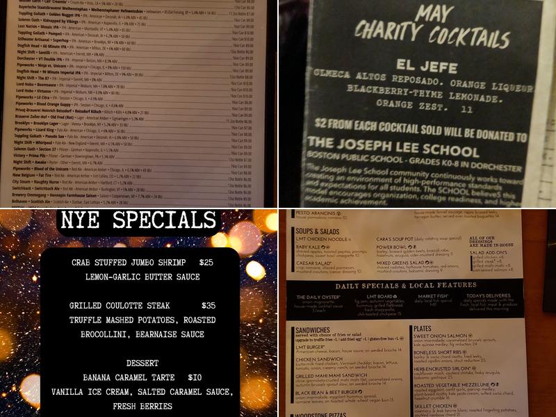 Lower Mills Tavern Menu