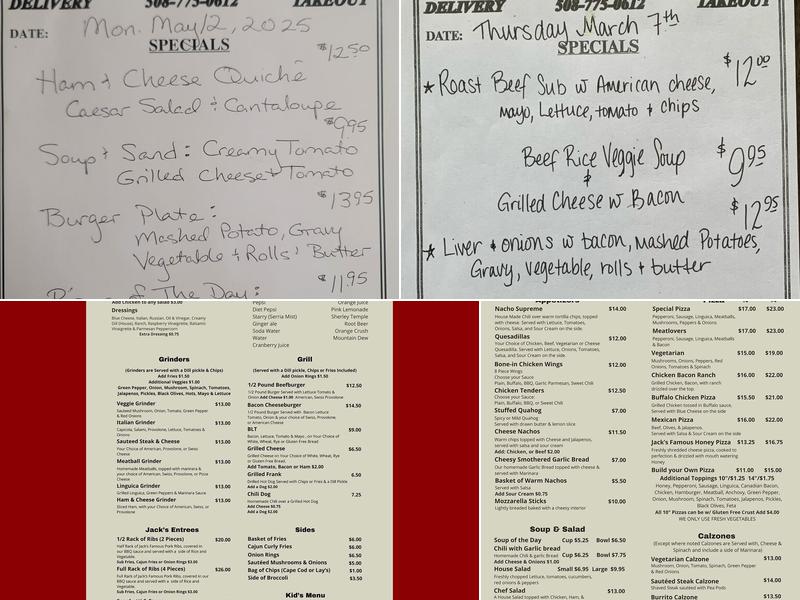 Jack's Lounge Menu