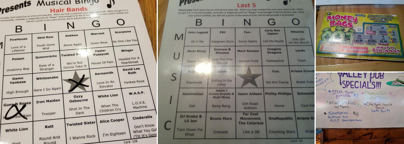 Valley Pub Menu