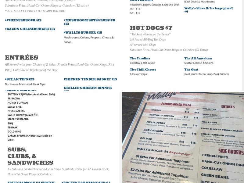 Wally's Menu