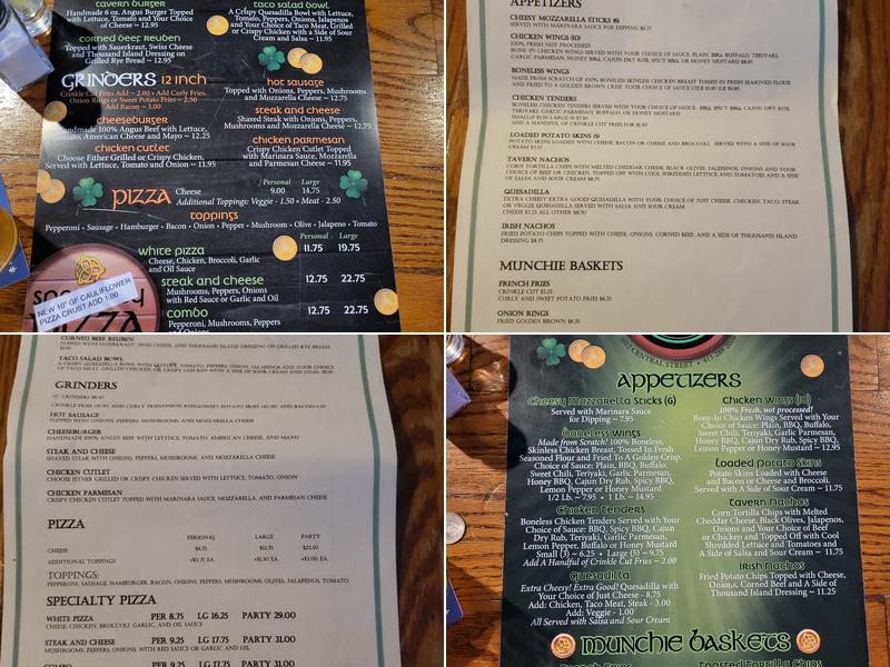 Tailgate Tavern Menu