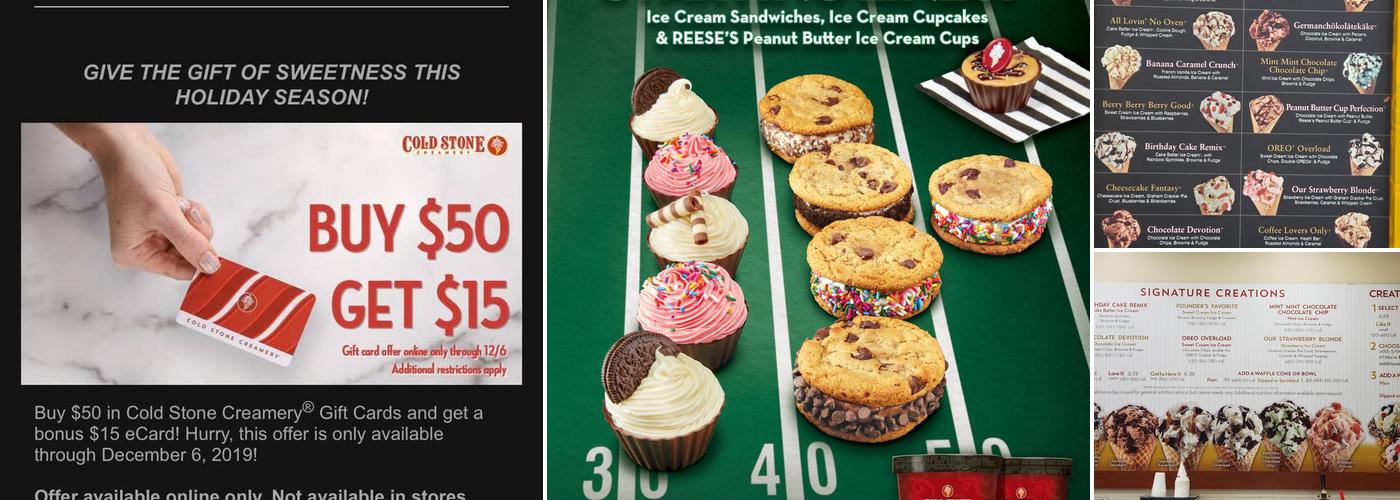 Cold Stone Creamery Menu
