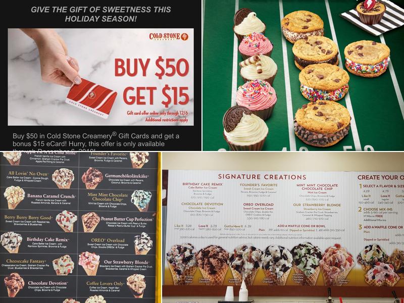 Cold Stone Creamery Menu