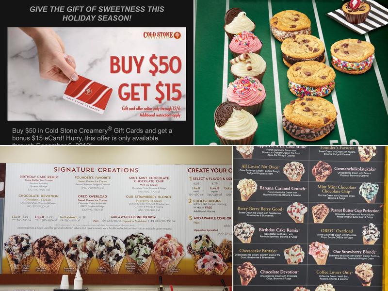 Cold Stone Creamery Menu
