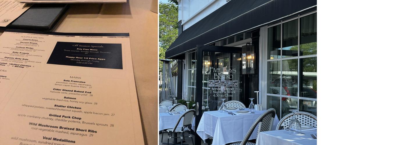 Five Bays Bistro Menu