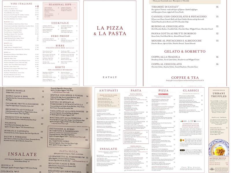 La Pizza & La Pasta Menu