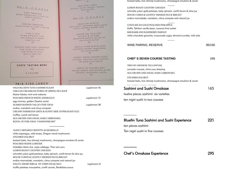15 EAST @ Tocqueville Menu
