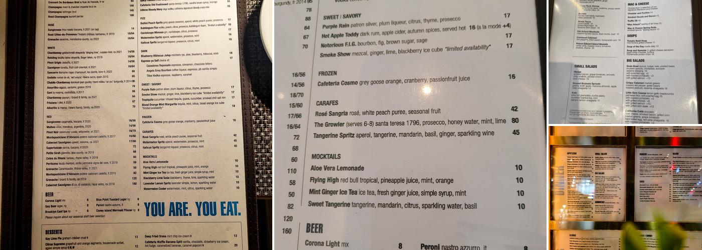Cafeteria Menu