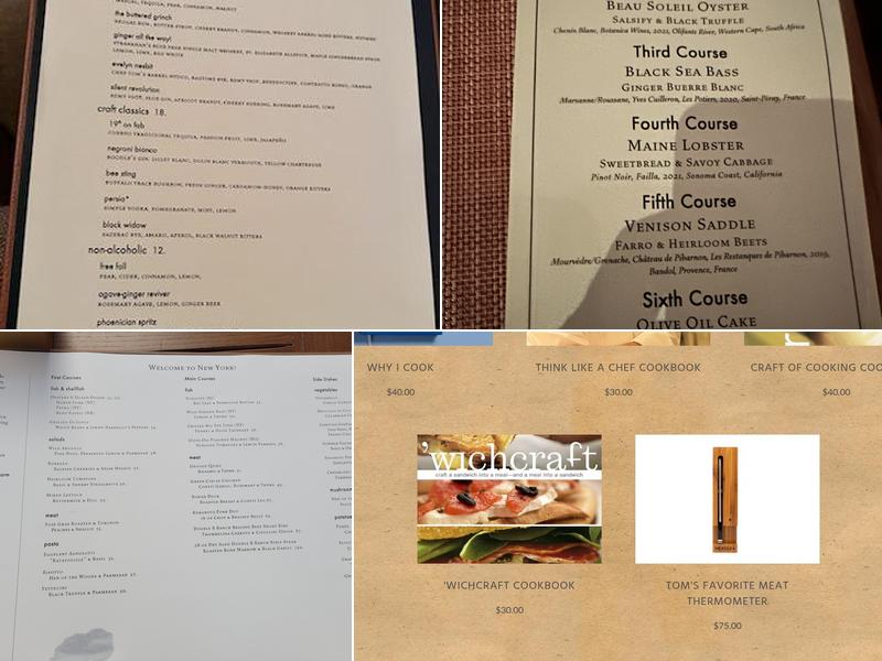 Craft New York Menu