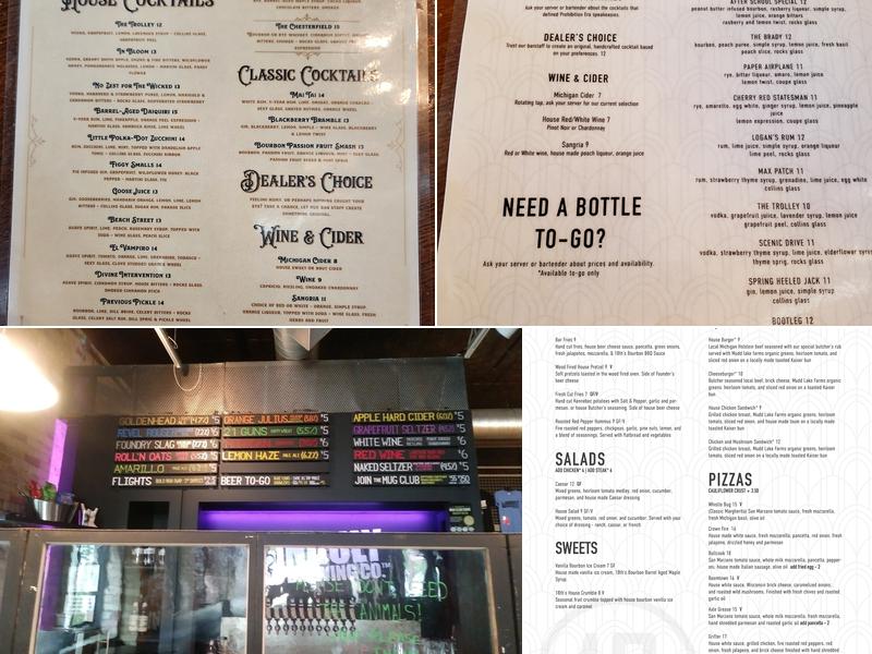 18th Amendment Spirits Co. Menu