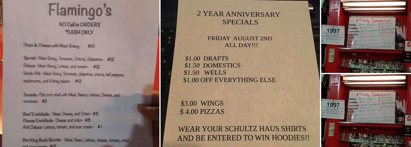 Schultz Haus Menu