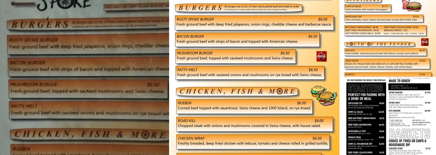 Rusty Spoke Menu