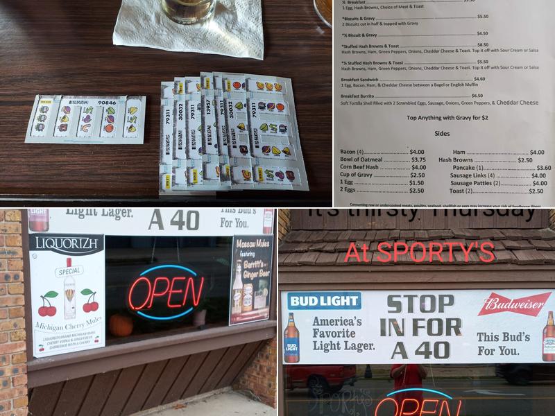 Sporty's Bar Menu