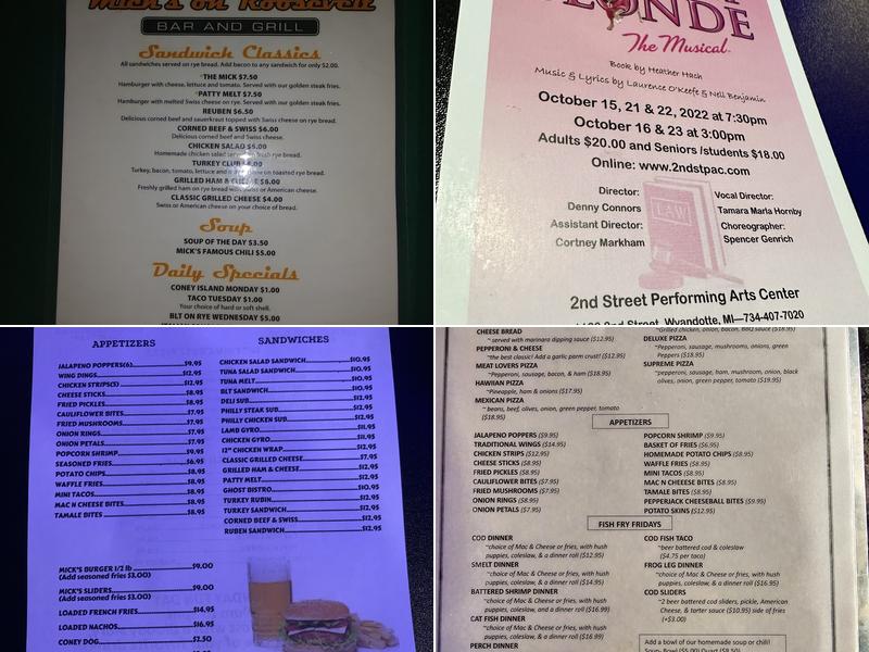 Mick's On Roosevelt Menu