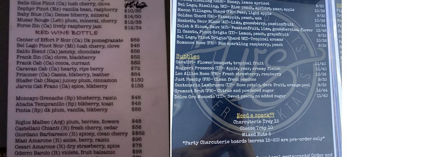 Wine Social Menu