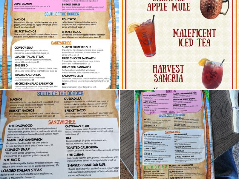 Castaways Menu