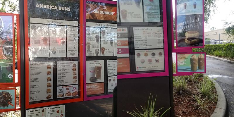 Dunkin' Menu