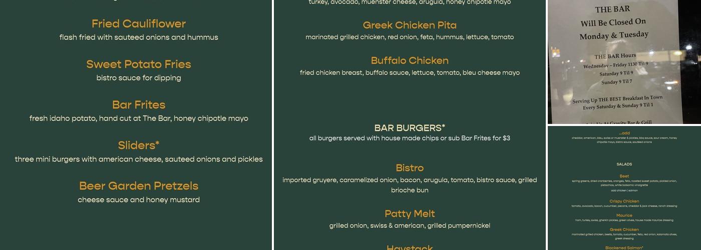 The Bar Menu