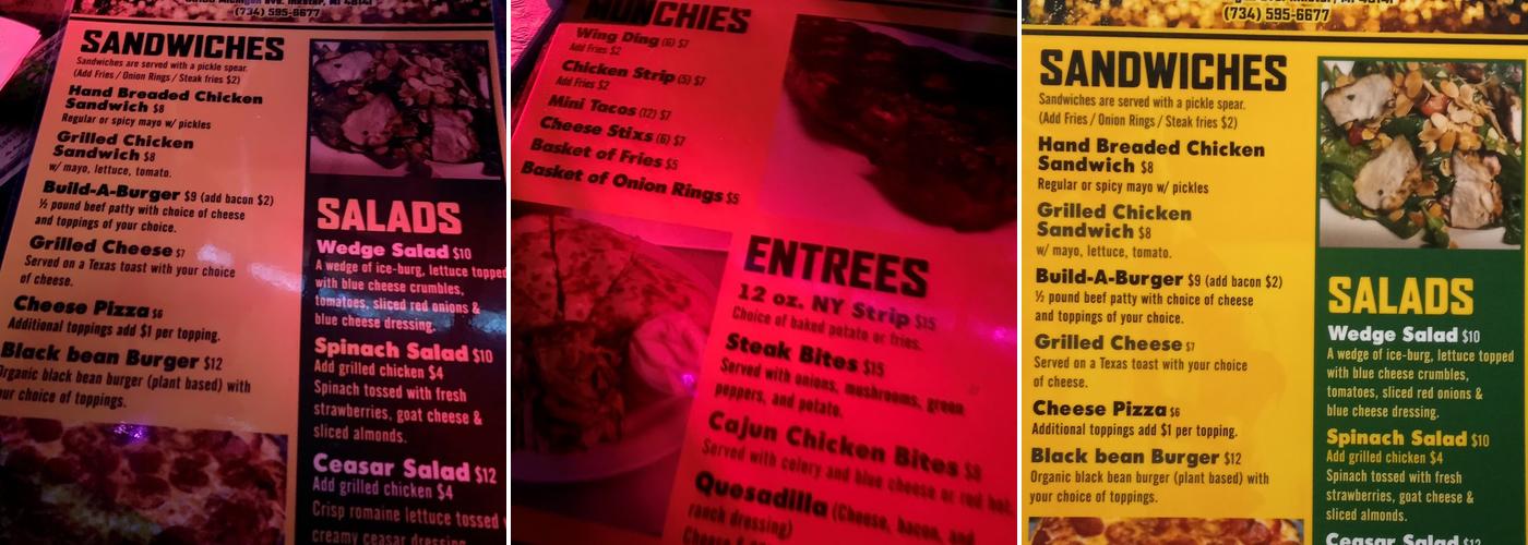 Bogart's Lounge Menu