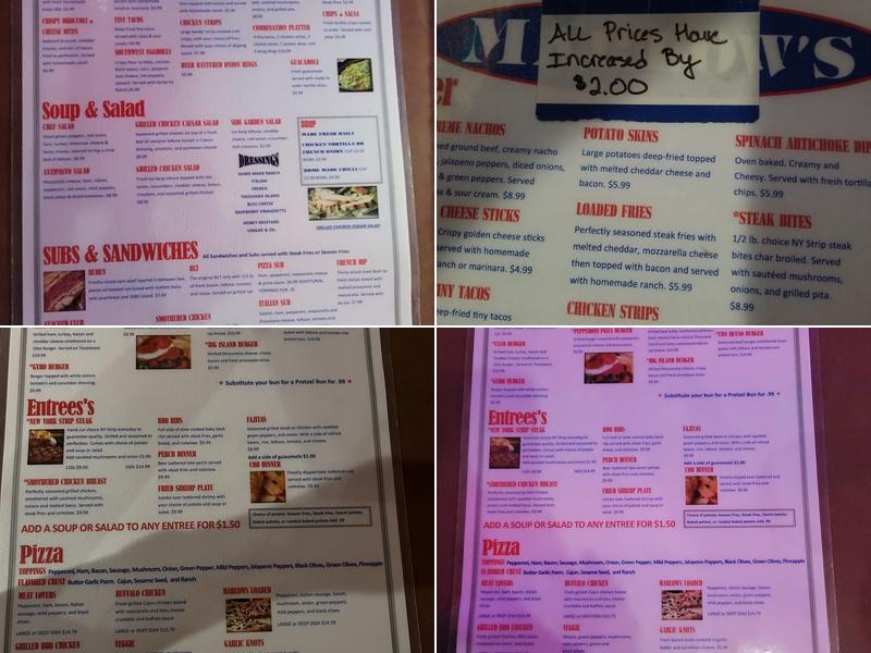 Marlow's Chill & Grill Sports Bar Menu