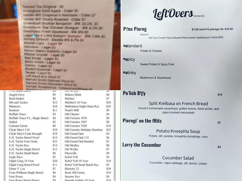 The Painted Lady Lounge Menu